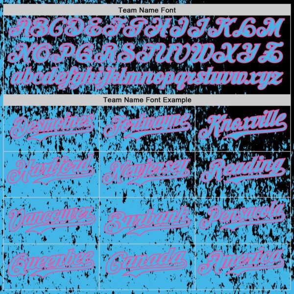 Custom Black Sky Blue-Pink Abstract Fragment Splatter Authentic Baseball Jersey