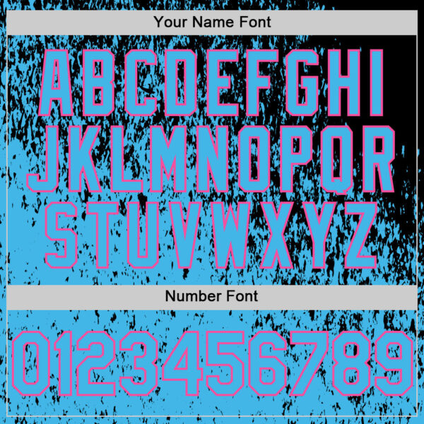 Custom Black Sky Blue-Pink Abstract Fragment Splatter Authentic Baseball Jersey