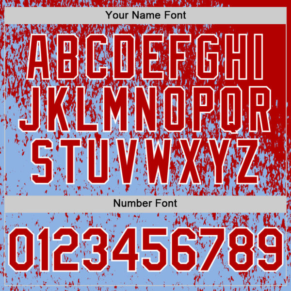 Custom Red Light Blue-White Abstract Fragment Splatter Authentic Baseball Jersey