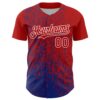 Custom Red Royal-White Abstract Fragment Splatter Authentic Baseball Jersey