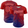 Custom Red Royal-White Abstract Fragment Splatter Authentic Baseball Jersey