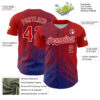 Custom Red Royal-White Abstract Fragment Splatter Authentic Baseball Jersey