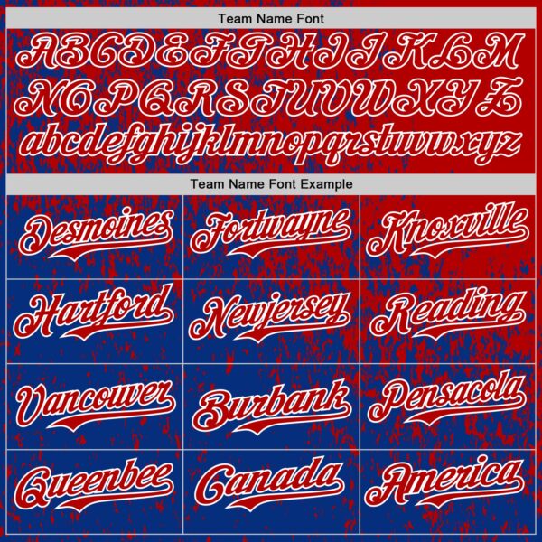 Custom Red Royal-White Abstract Fragment Splatter Authentic Baseball Jersey