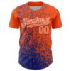 Custom Orange Royal-White Abstract Fragment Splatter Authentic Baseball Jersey
