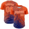 Custom Orange Royal-White Abstract Fragment Splatter Authentic Baseball Jersey