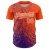 Custom Orange Purple-White Abstract Fragment Splatter Authentic Baseball Jersey