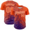 Custom Orange Purple-White Abstract Fragment Splatter Authentic Baseball Jersey