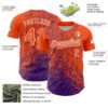 Custom Orange Purple-White Abstract Fragment Splatter Authentic Baseball Jersey