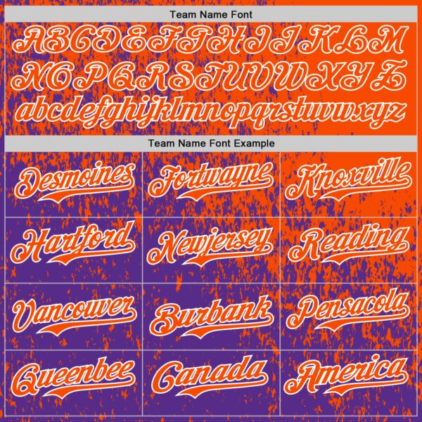 Custom Orange Purple-White Abstract Fragment Splatter Authentic Baseball Jersey
