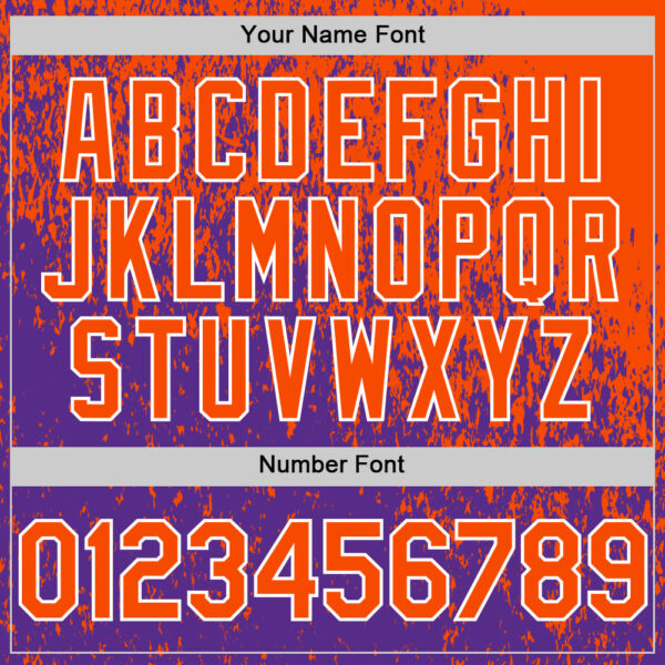 Custom Orange Purple-White Abstract Fragment Splatter Authentic Baseball Jersey