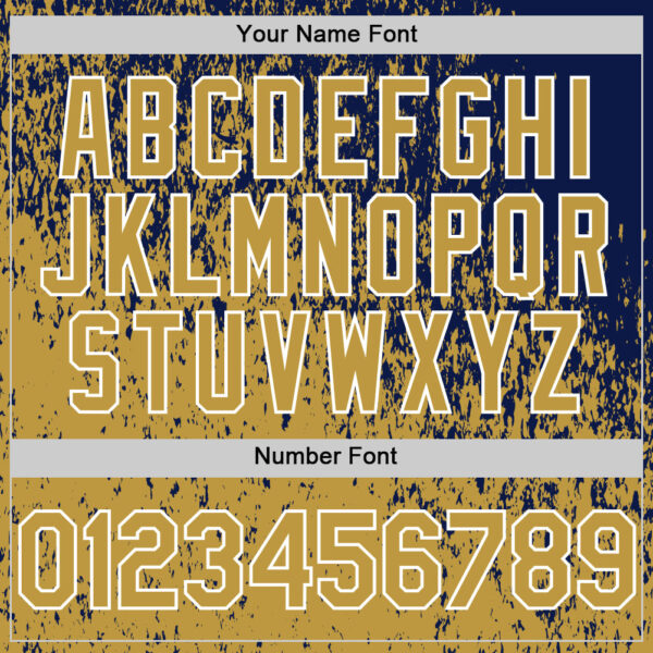 Custom Navy Old Gold-White Abstract Fragment Splatter Authentic Baseball Jersey