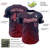 Custom Navy Crimson-White Abstract Fragment Splatter Authentic Baseball Jersey