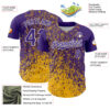 Custom Purple Gold-White Abstract Fragment Splatter Authentic Baseball Jersey