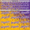 Custom Purple Gold-White Abstract Fragment Splatter Authentic Baseball Jersey