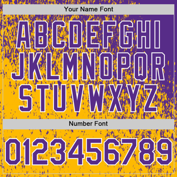 Custom Purple Gold-White Abstract Fragment Splatter Authentic Baseball Jersey