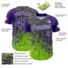 Custom Purple Neon Green-White Abstract Fragment Splatter Authentic Baseball Jersey
