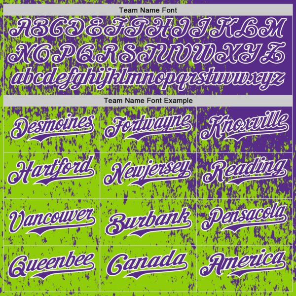 Custom Purple Neon Green-White Abstract Fragment Splatter Authentic Baseball Jersey