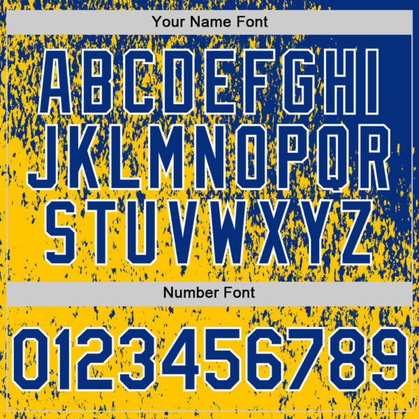 Custom Royal Yellow-White Abstract Fragment Splatter Authentic Baseball Jersey