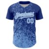 Custom Royal Light Blue-White Abstract Fragment Splatter Authentic Baseball Jersey