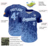 Custom Royal Light Blue-White Abstract Fragment Splatter Authentic Baseball Jersey