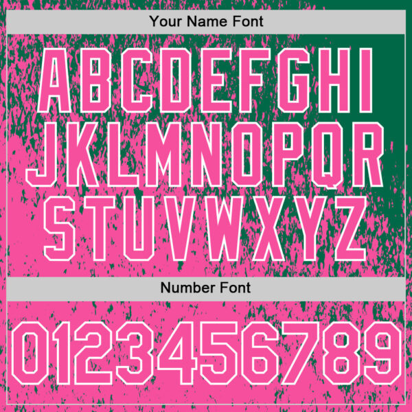 Custom Kelly Green Pink-White Abstract Fragment Splatter Authentic Baseball Jersey