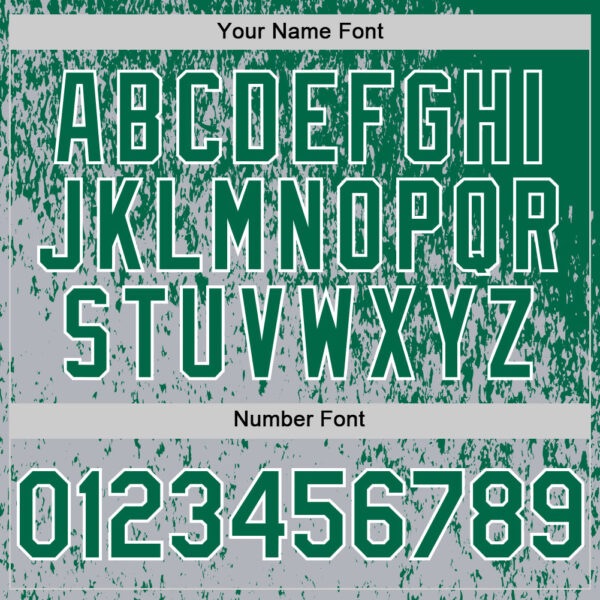 Custom Kelly Green Gray-White Abstract Fragment Splatter Authentic Baseball Jersey