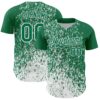 Custom Kelly Green White Abstract Fragment Splatter Authentic Baseball Jersey