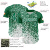 Custom Kelly Green White Abstract Fragment Splatter Authentic Baseball Jersey