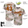 Custom Light Pink Texas Orange-Brown 3D Pattern Design Tropical Hawaii Plants Authentic Baseball Jersey