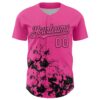 Custom Pink Black Splatter Authentic Baseball Jersey