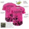 Custom Pink Black Splatter Authentic Baseball Jersey