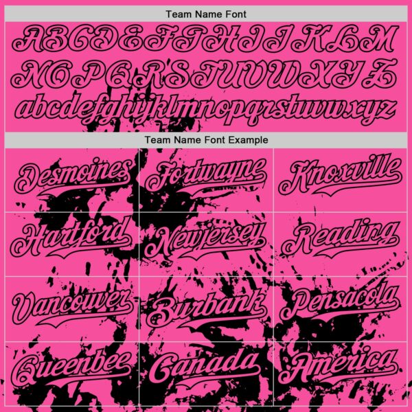 Custom Pink Black Splatter Authentic Baseball Jersey