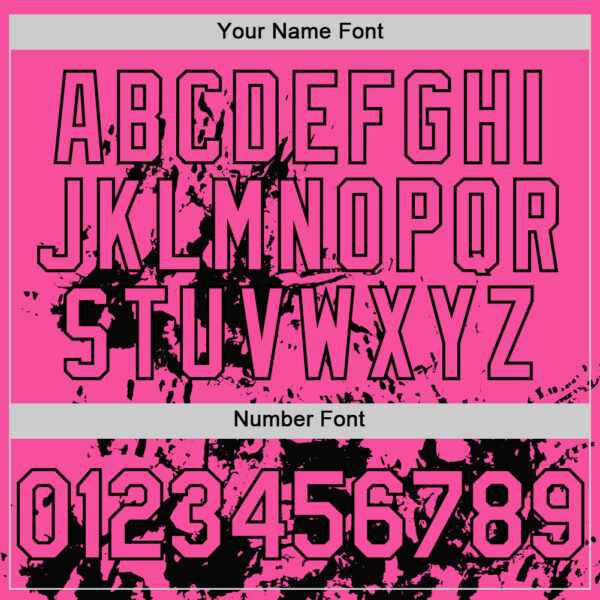 Custom Pink Black Splatter Authentic Baseball Jersey