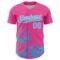 Custom Pink Sky Blue-White Splatter Authentic Baseball Jersey