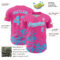 Custom Pink Sky Blue-White Splatter Authentic Baseball Jersey