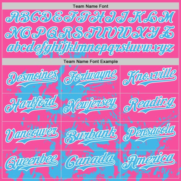 Custom Pink Sky Blue-White Splatter Authentic Baseball Jersey