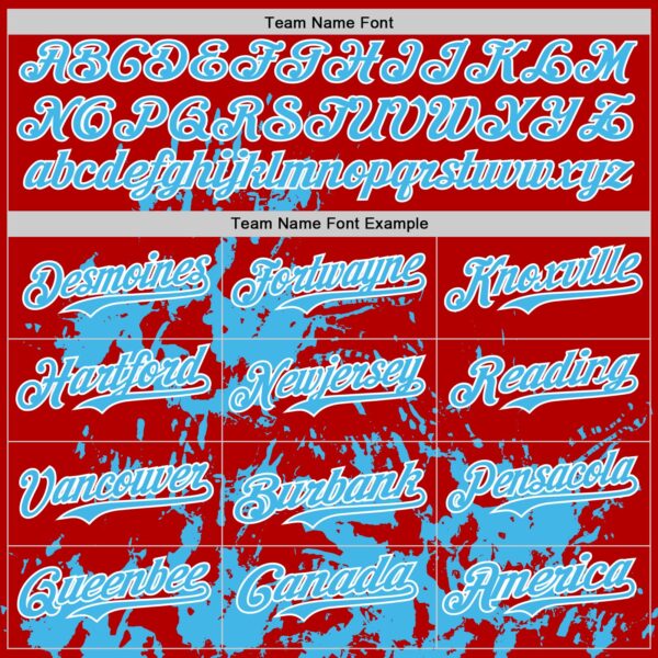 Custom Red Sky Blue-White Splatter Authentic Baseball Jersey