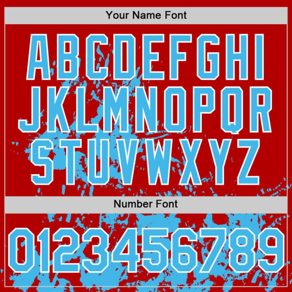 Custom Red Sky Blue-White Splatter Authentic Baseball Jersey