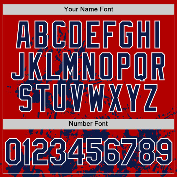 Custom Red Navy-White Splatter Authentic Baseball Jersey