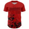 Custom Red Black Splatter Authentic Baseball Jersey