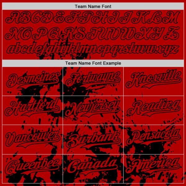 Custom Red Black Splatter Authentic Baseball Jersey