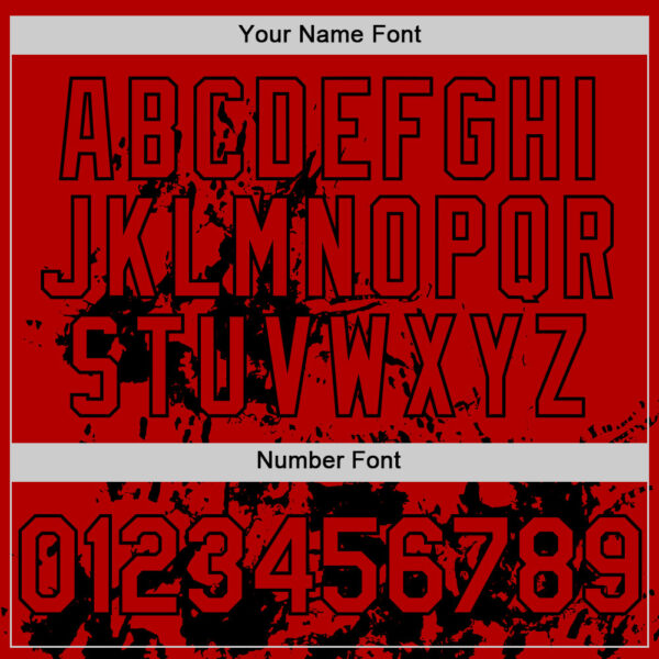 Custom Red Black Splatter Authentic Baseball Jersey