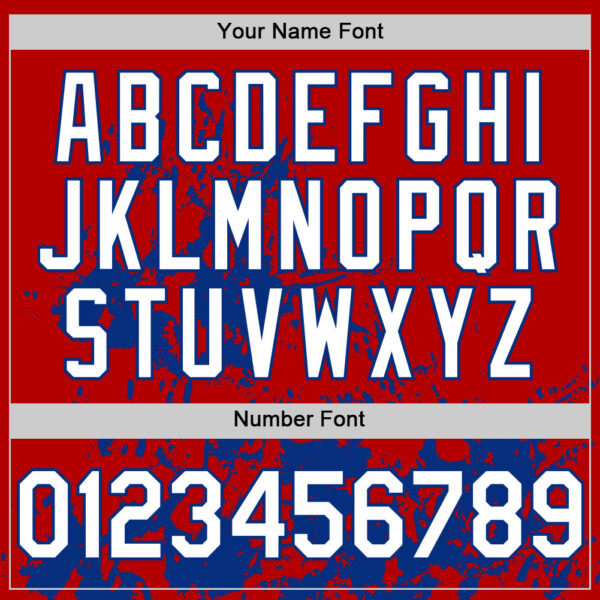 Custom Red White-Royal Splatter Authentic Baseball Jersey