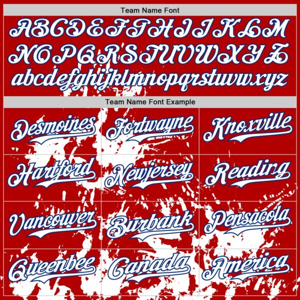 Custom Red White-Royal Splatter Authentic Baseball Jersey
