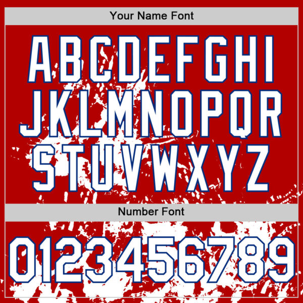 Custom Red White-Royal Splatter Authentic Baseball Jersey