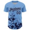 Custom Light Blue Navy-Gray Splatter Authentic Baseball Jersey