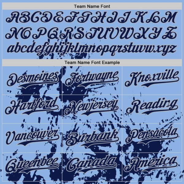 Custom Light Blue Navy-Gray Splatter Authentic Baseball Jersey