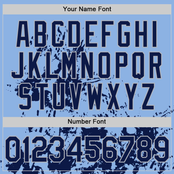 Custom Light Blue Navy-Gray Splatter Authentic Baseball Jersey