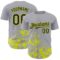 Custom Gray Black-Neon Yellow Splatter Authentic Baseball Jersey