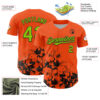 Custom Orange Neon Green-Black Splatter Authentic Baseball Jersey